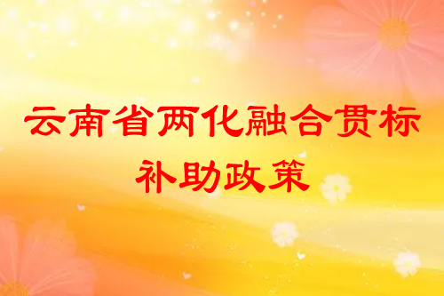 云南省兩化融合貫標補助政策