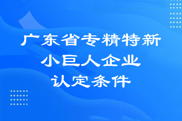 廣東省專精特新小巨人企業的認定條件