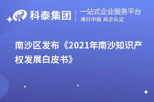 南沙區發布《2021年南沙知識產權發展白皮書》