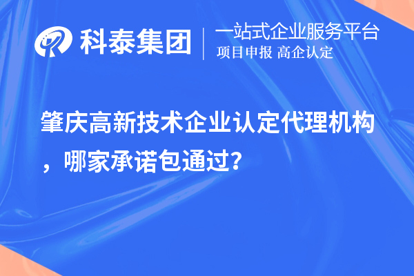 肇慶高新技術企業認定代理機構，哪家承諾包通過？