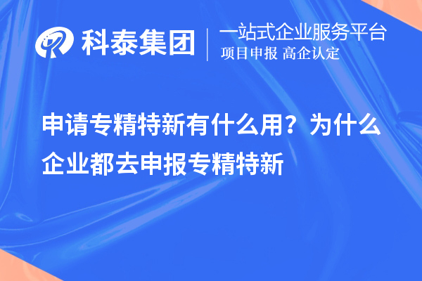 申請專精特新有什么用？為什么企業(yè)都去申報專精特新