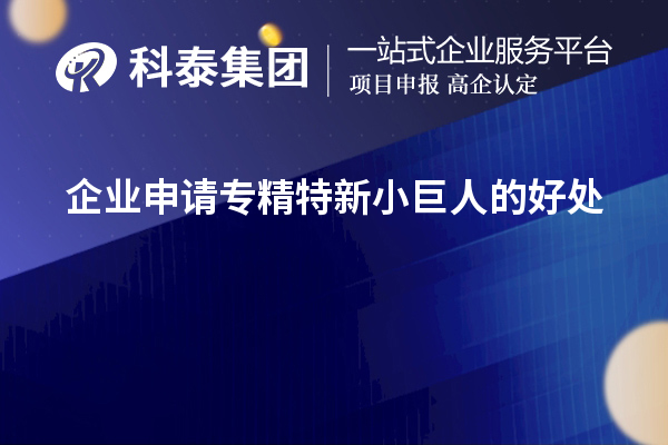 企業(yè)申請(qǐng)專精特新小巨人的好處