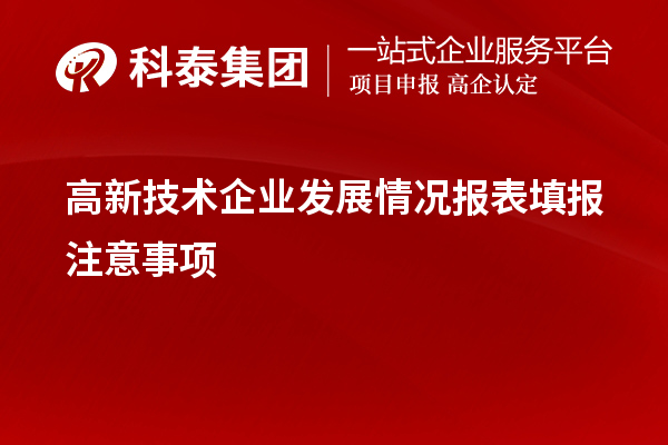 高新技術企業發展情況報表填報注意事項