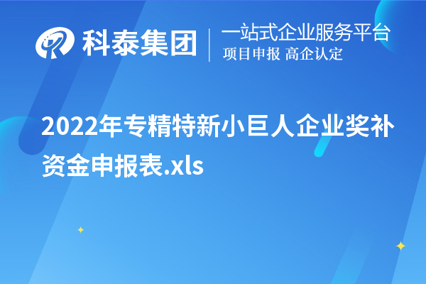 2022年專精特新小巨人企業(yè)獎補資金申報表.xls