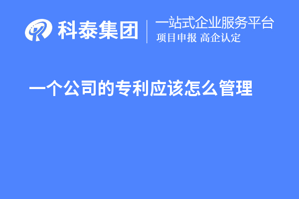 一個公司的專利應該怎么管理