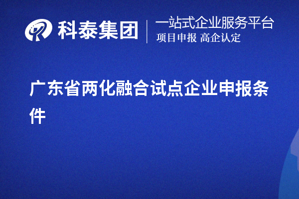 廣東省兩化融合試點企業申報條件