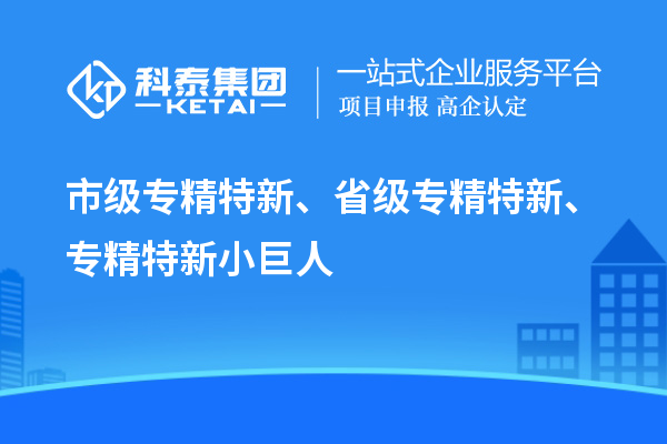 市級專精特新、省級專精特新、專精特新小巨人