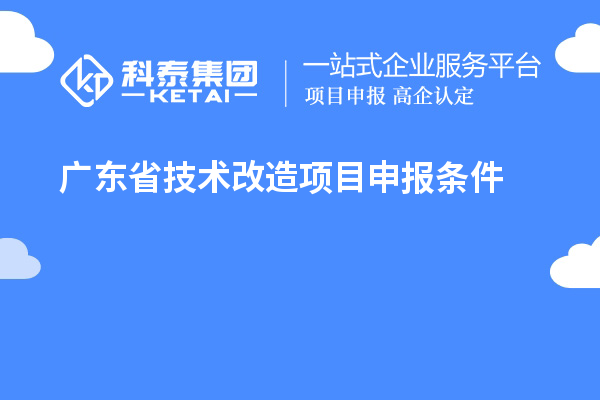 廣東省技術改造項目申報條件