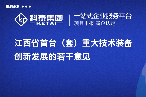 江西省首臺套補貼政策，單個企業累計補貼不超過100萬元