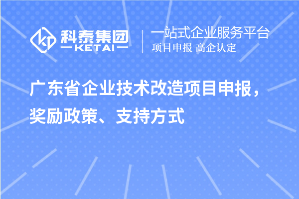 廣東省企業技術改造項目申報，獎勵政策、支持方式