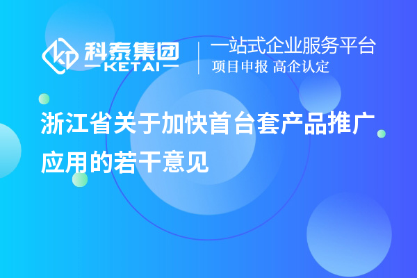 浙江省關于加快首臺套產品推廣應用的若干意見