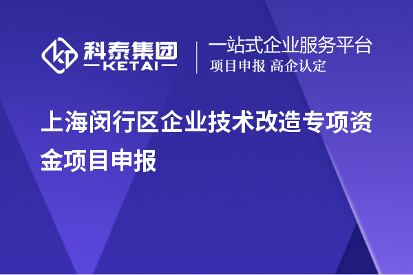 上海閔行區企業技術改造專項資金項目申報