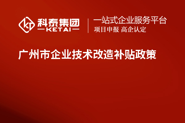 廣州市企業技術改造補貼政策