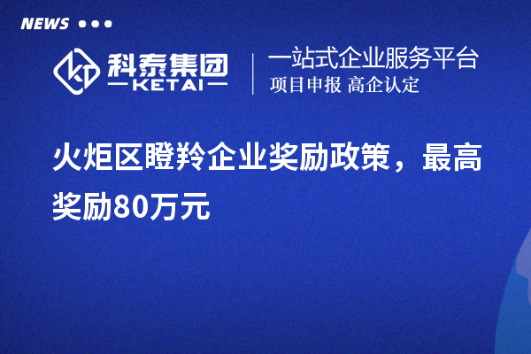 火炬區(qū)瞪羚企業(yè)獎(jiǎng)勵(lì)政策，最高獎(jiǎng)勵(lì)80萬(wàn)元