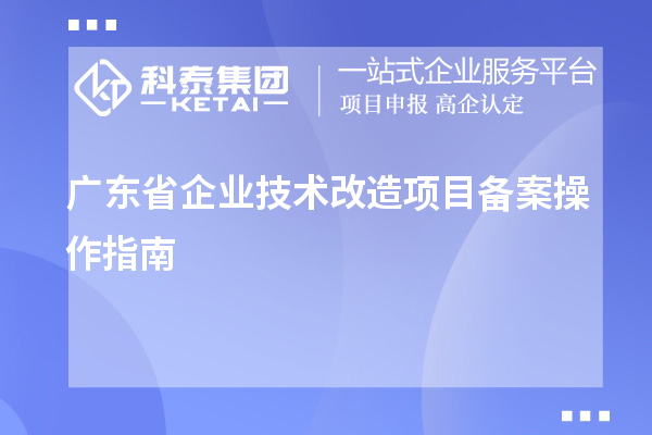 廣東省企業(yè)技術(shù)改造項(xiàng)目備案操作指南