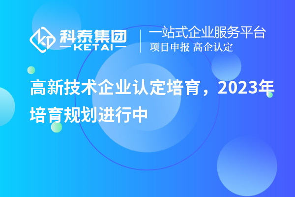 高新技術(shù)企業(yè)認(rèn)定培育，2023年培育規(guī)劃進(jìn)行中