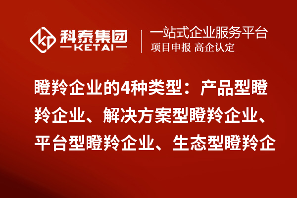 瞪羚企業(yè)的4種類型：產(chǎn)品型瞪羚企業(yè)、解決方案型瞪羚企業(yè)、平臺型瞪羚企業(yè)、生態(tài)型瞪羚企業(yè)