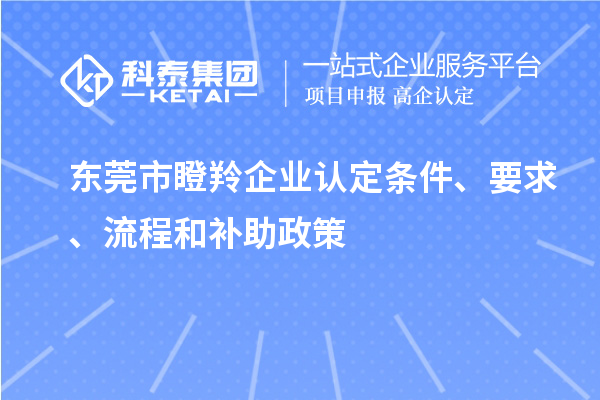 東莞市瞪羚企業認定條件、要求、流程和補助政策