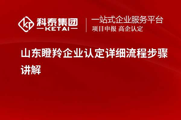 山東瞪羚企業認定詳細流程步驟講解