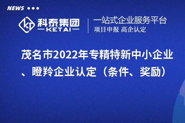 茂名市2022年專精特新中小企業、<a href=http://5511mu.com/fuwu/dengling.html target=_blank class=infotextkey>瞪羚企業認定</a>（條件、獎勵）