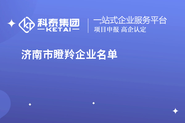 濟南市瞪羚企業名單