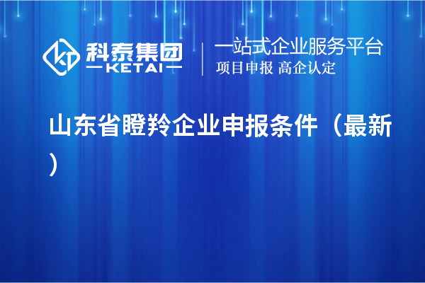 山東省瞪羚企業申報條件（最新）