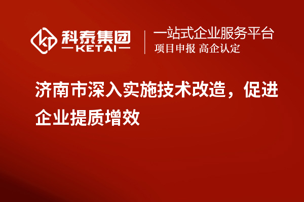 濟南市深入實施技術改造，促進企業提質增效