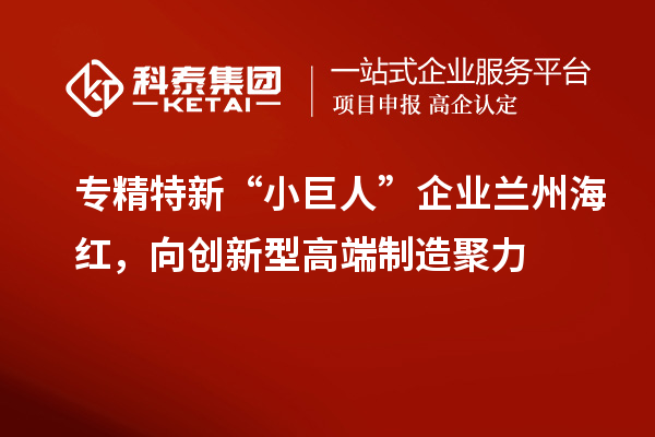 專精特新“小巨人”企業蘭州海紅，向創新型高端制造聚力