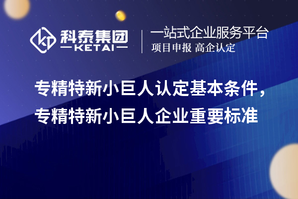 專精特新小巨人認定基本條件，專精特新小巨人企業重要標準