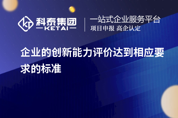 企業(yè)的創(chuàng)新能力評價達到相應要求的標準