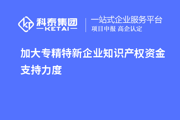 加大專(zhuān)精特新企業(yè)知識(shí)產(chǎn)權(quán)資金支持力度