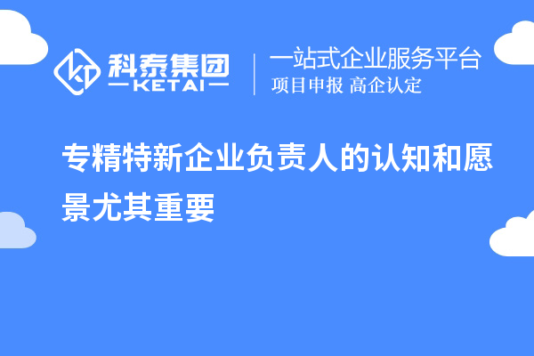 專精特新企業負責人的認知和愿景尤其重要