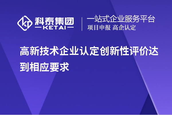 高新技術(shù)企業(yè)認(rèn)定創(chuàng)新性評(píng)價(jià)達(dá)到相應(yīng)要求