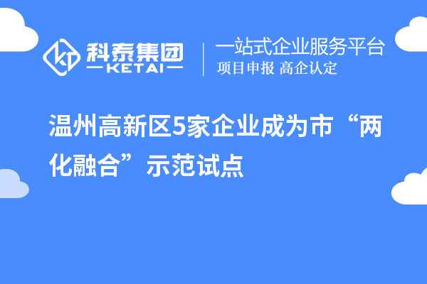 溫州高新區5家企業成為市“兩化融合”示范試點