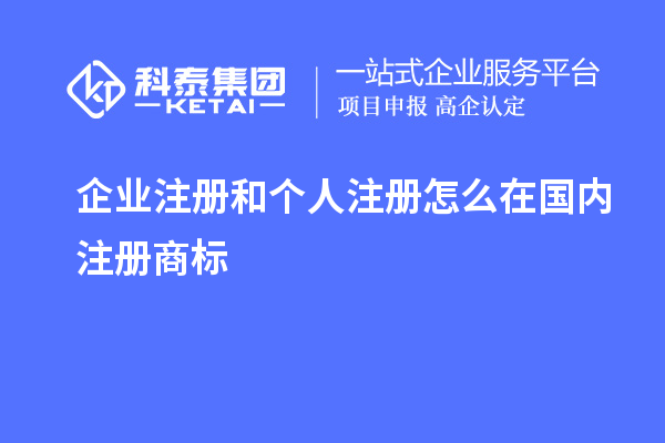 企業注冊和個人注冊怎么在國內注冊商標