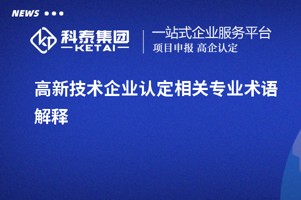 高新技術(shù)企業(yè)認(rèn)定相關(guān)專業(yè)術(shù)語(yǔ)解釋