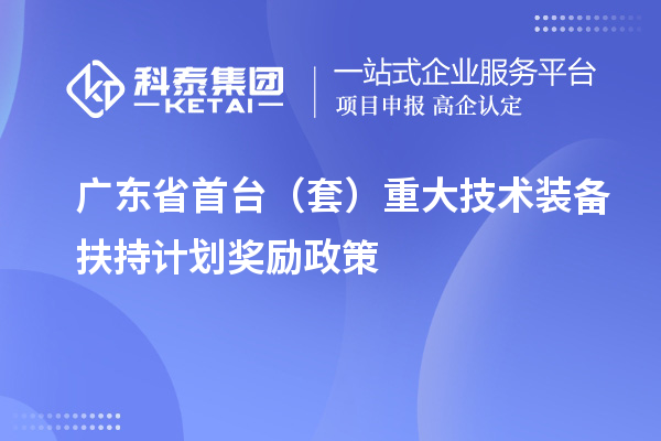 廣東省首臺（套）重大技術裝備扶持計劃獎勵政策