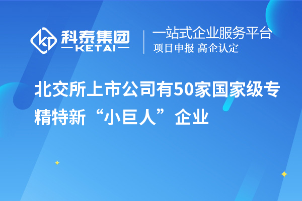 北交所上市公司有50家國家級專精特新“小巨人”企業