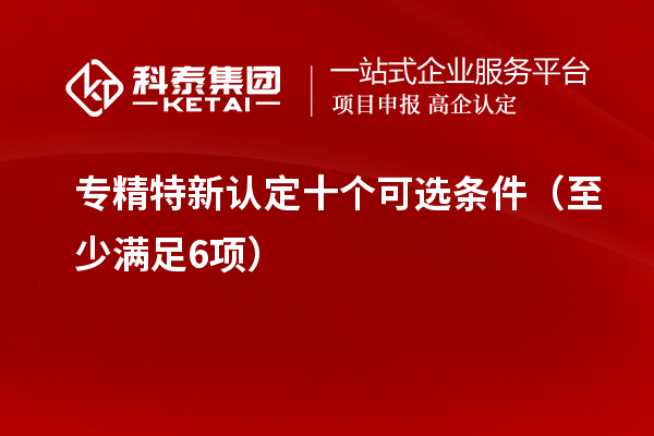 專精特新認定十個可選條件（至少滿足6項）