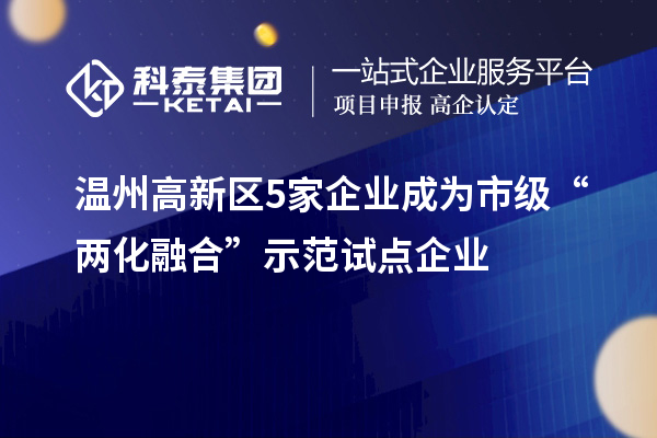 溫州高新區5家企業成為市級“兩化融合”示范試點企業