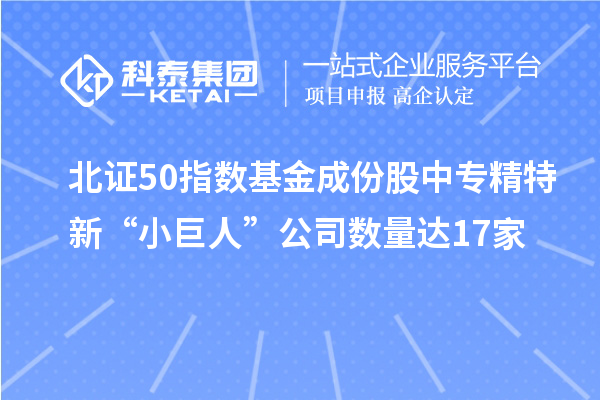 北證50指數基金成份股中專精特新“小巨人”公司數量達17家