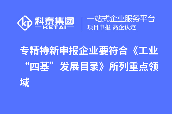 專精特新申報企業(yè)要符合《工業(yè)“四基”發(fā)展目錄》所列重點領域