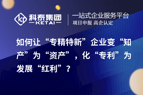 如何讓“專精特新”企業變“知產”為“資產”，化“專利”為發展“紅利”？