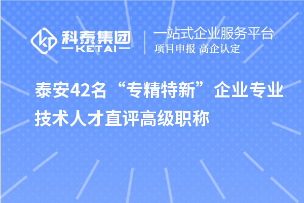 泰安42名“專精特新”企業(yè)專業(yè)技術(shù)人才直評(píng)高級(jí)職稱