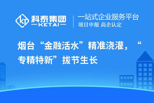 煙臺“金融活水”精準(zhǔn)澆灌，“專精特新”拔節(jié)生長