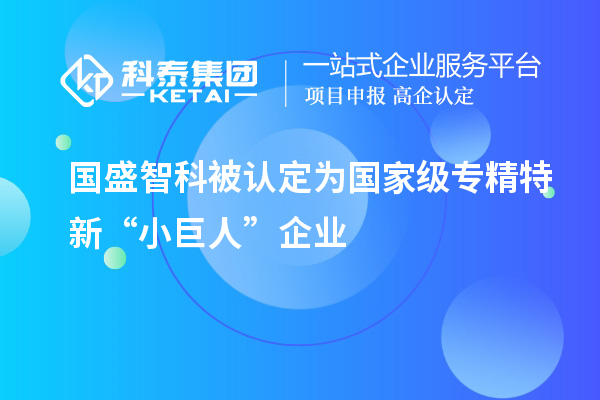 國盛智科被認(rèn)定為國家級(jí)專精特新“小巨人”企業(yè)