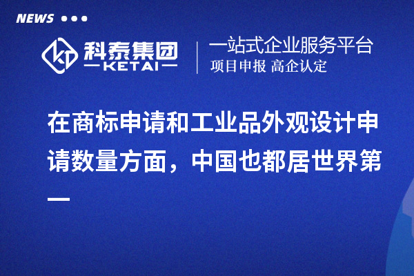 在商標(biāo)申請和工業(yè)品外觀設(shè)計(jì)申請數(shù)量方面，中國也都居世界第一