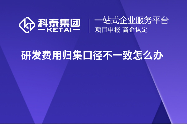 研發(fā)費(fèi)用歸集口徑不一致怎么辦