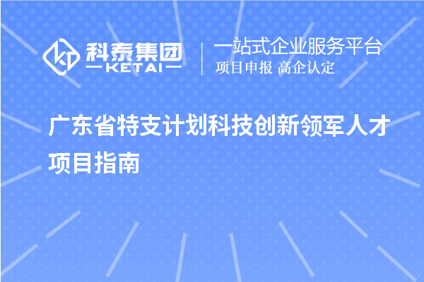 廣東省特支計劃科技創新領軍人才項目指南