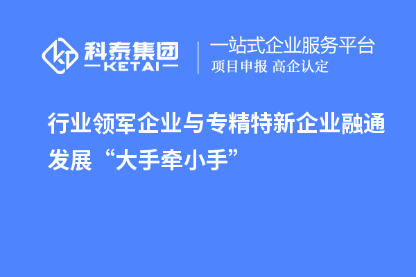 行業領軍企業與專精特新企業融通發展“大手牽小手”